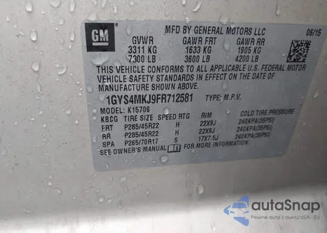 2015 Cadillac Escalade Luxury from USA, damaged, VIN 1GYS4MKJ9FR712581